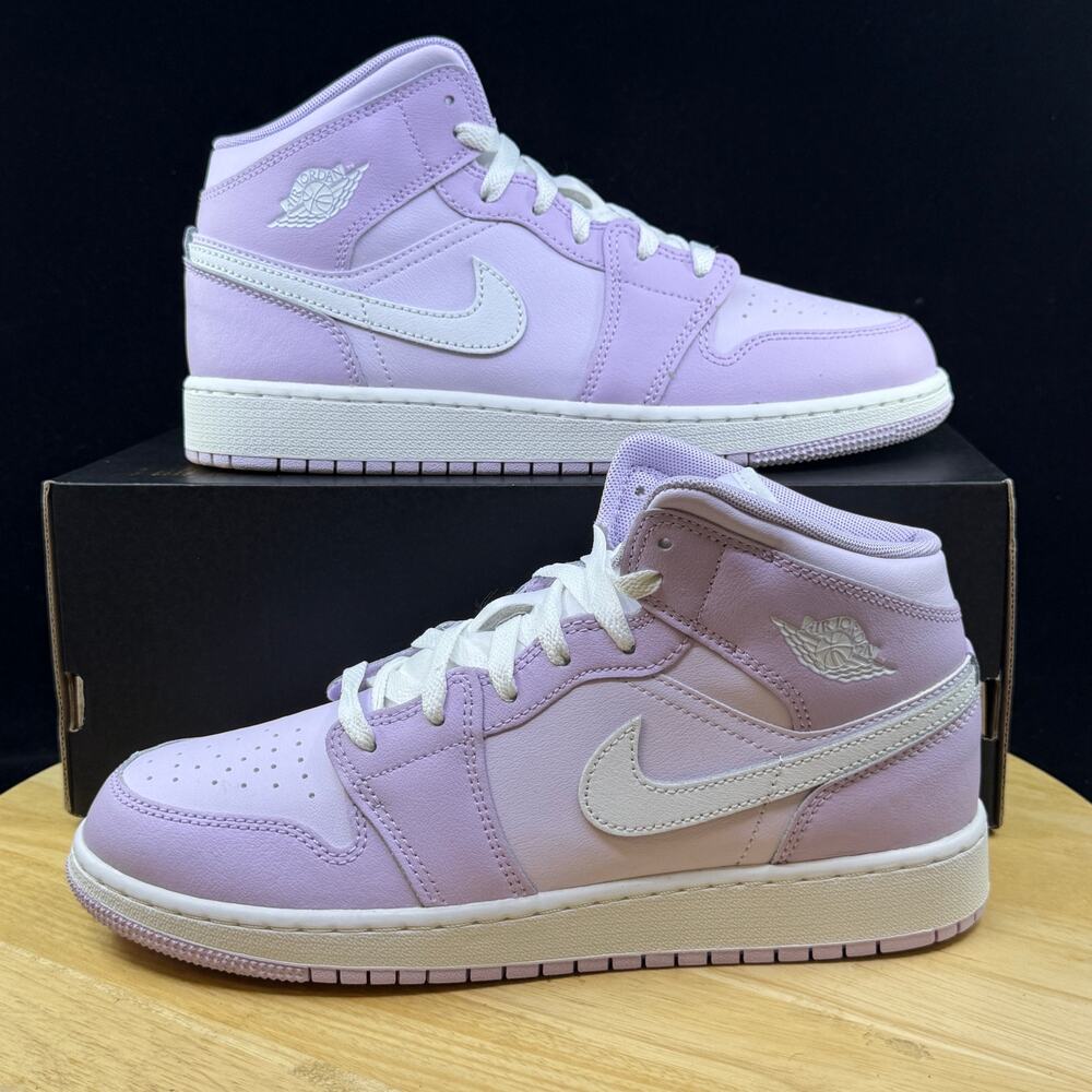Air Jordan 1 Mid Violet Mist Barely Grape White | Size 7Y/ 8.5W Shoes DQ8423-502